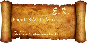 Engel Kálmán névjegykártya
